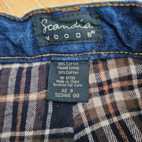 SALE Scandia Woods Flannel Lined Jeans Men's Size 32 S Dark Wash - Picture 3 of 6